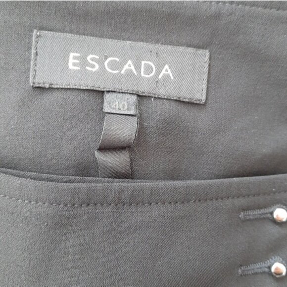 ESCADA Wool Blend Trousers Dress Pants Neutral Black Sz M | Eur 40 Flawed - Picture 15 of 16